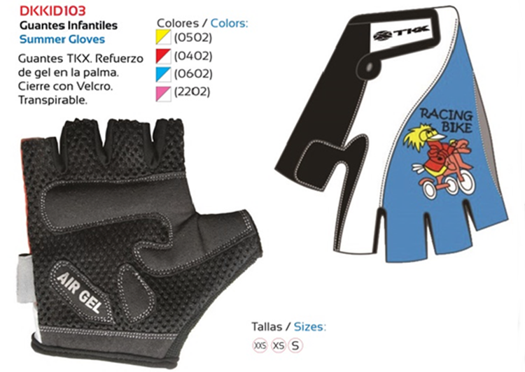 GUANTES BICICLETA TKX NIO AZUL XXS